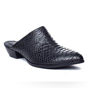 Matisse Black Textured Mules